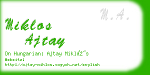 miklos ajtay business card